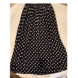 SPA navy polka shear pleated maxi skirt like new size m/L